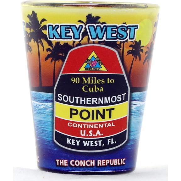 Key West Florida Icons Sunset In-and-Out Shot Glass