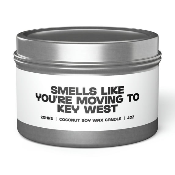 Key West Florida Moving Away Friend Tin Candle Gift Decor Vanilla Coffee