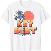 Key West Florida Retro Sunset Palm Tree Vintage Vacation T-Shirt All Size S-5XL