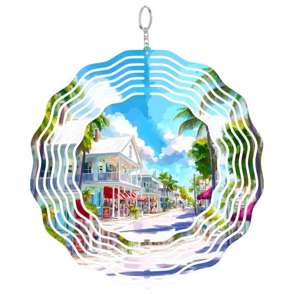 Key West Florida Southern Point 3D Wind Spinner Metal Laser Cut Ornament Garden Decor Gift For Island Lover
