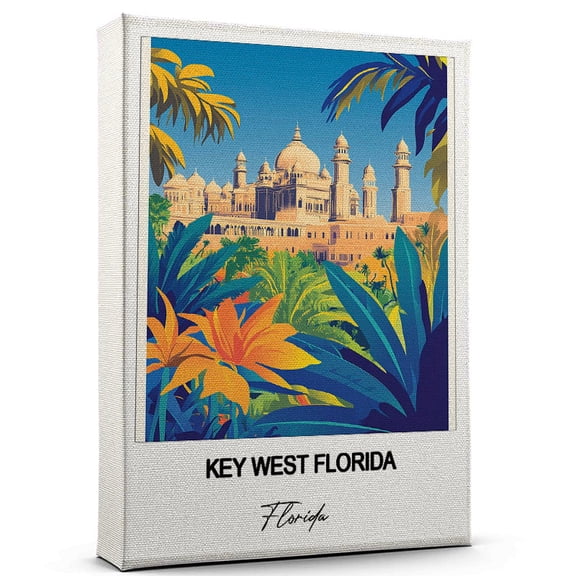 Key West Florida Travel Canvas Wall Art  Beautiful Travel Decor for Bedroom, Office Florida Canvas Print  Serene and Scenic Wall Decor Gift for Travel Lovers