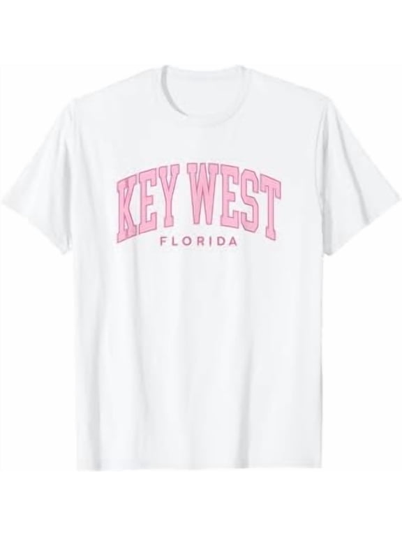 Key West Florida summer retro pink preppy throwback womens T-Shirt