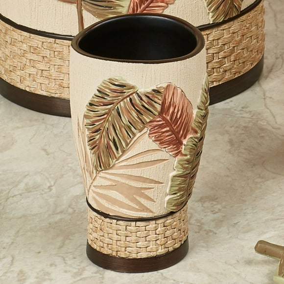 Key West Handpainted Tropical Tumbler Multi Warm Fern Leaf Tumbler