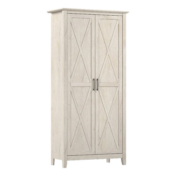 Key West Tall Bathroom Cabinet with Doors in Linen White Oak - Engineered Wood