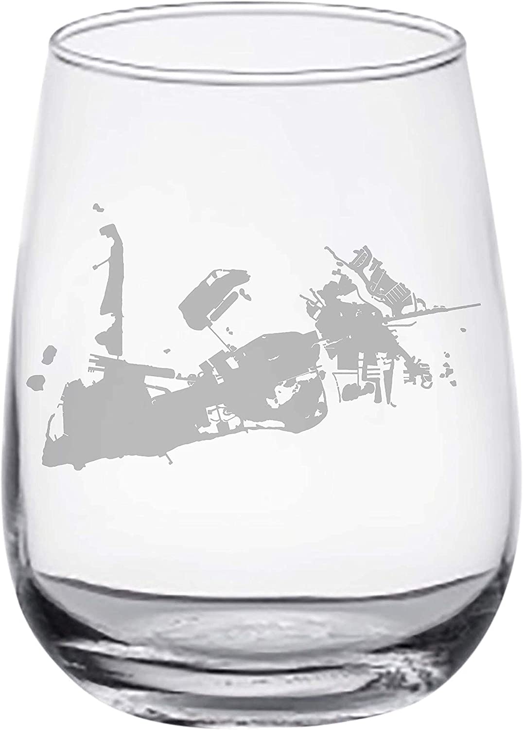Key West Map Stemless Wine Glasses Set of 2