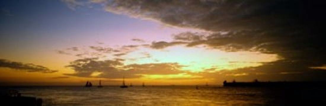 Key West Sea at Sunset Monroe County Florida Canvas Art - Panoramic Images (37 x 12)
