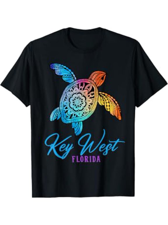 Key West T-Shirt Key West Florida Tribal Tie Dye Sea Turtle T-Shirt