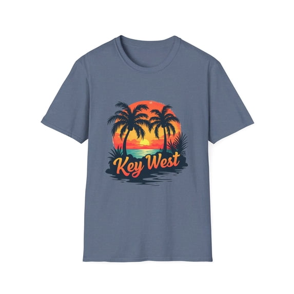 Key West Tropical Sunset with Palm Trees Beach Vibes T-shirt
