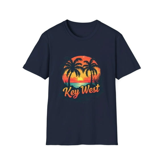 Key West Tropical Sunset with Palm Trees Beach Vibes T-shirt