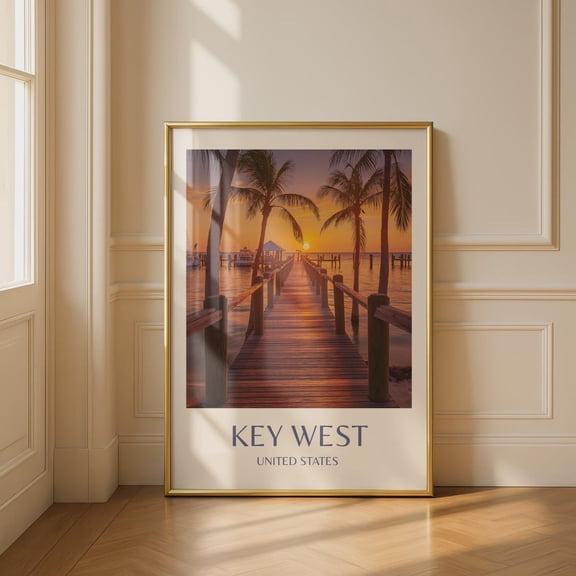 Key West United States Sunset Wall Art Print, Unframed Paper Print