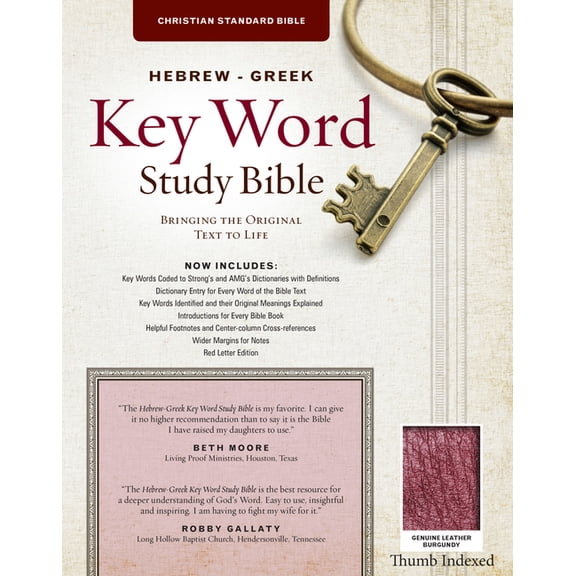 Key Word Study Bibles: The Hebrew-Greek Key Word Study Bible : CSB Edition, Burgundy Genuine Indexed (Hardcover)