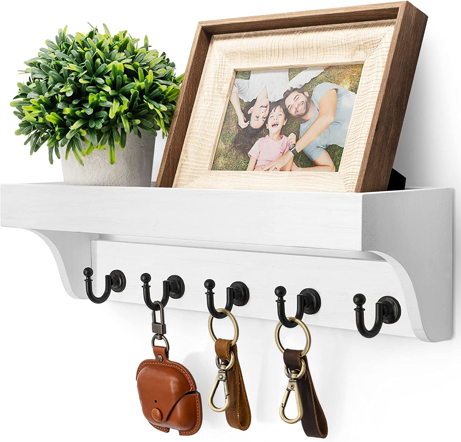 The Handmade Entryway Wall Organizer with Coat and Key Hooks