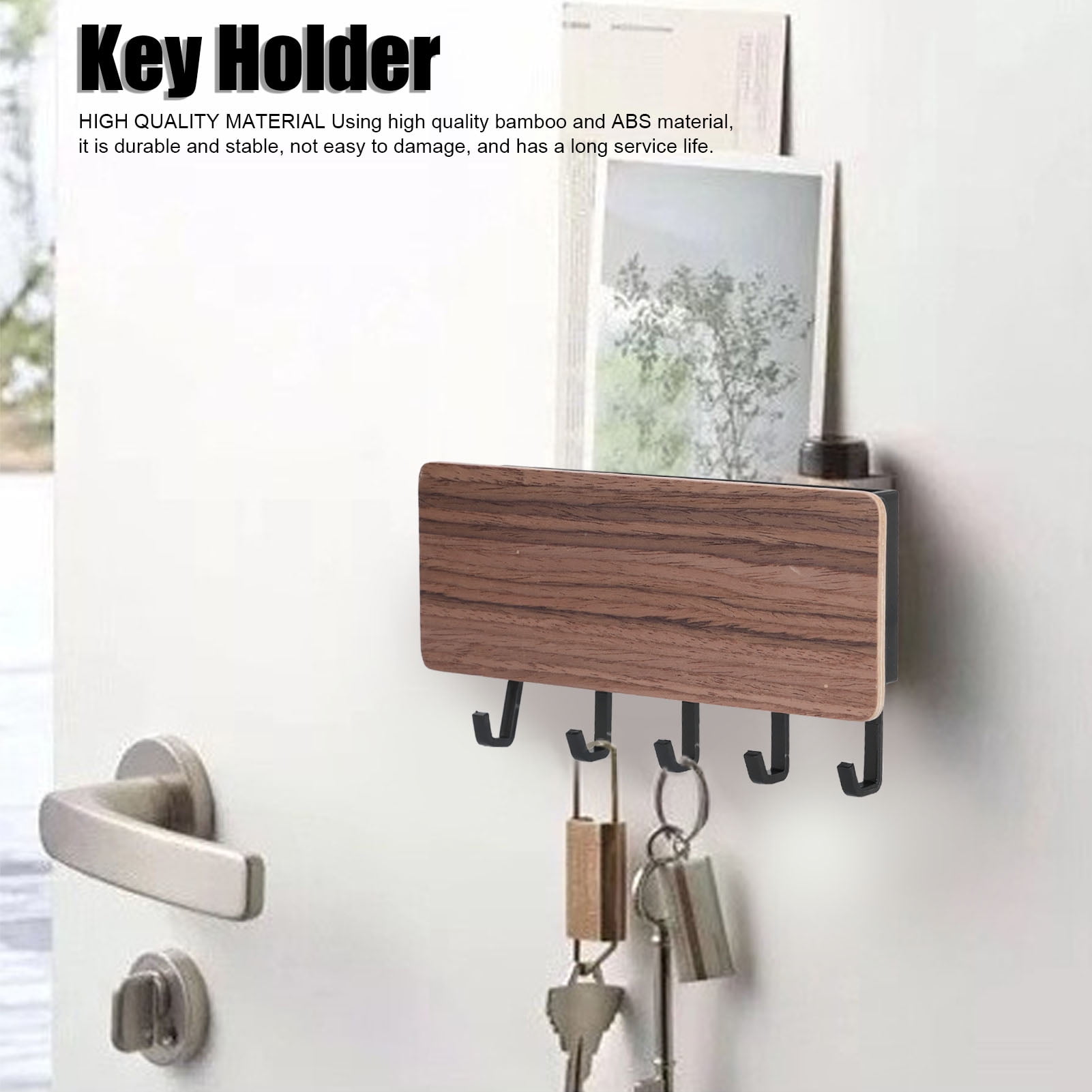 Key and Mail Holder for Wall Small Wooden Key Rack Decorative Key