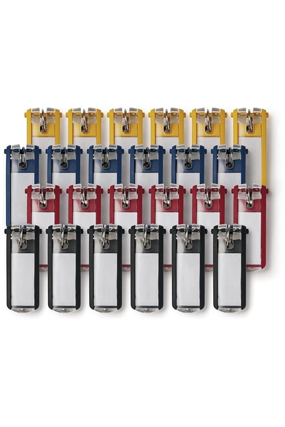 Key for Locking Key Cabinets, Plastic, 1.13" x 2.75" - Assorted Colors - Pack of 24