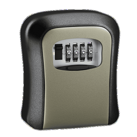 Key lock box combination lock box, wall mounted house key storage box, password reset secure lock box (gray)