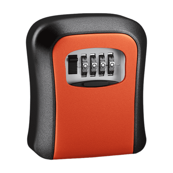 Wall Mounted House Key Storage Box, Combination Lock Box (Orange)