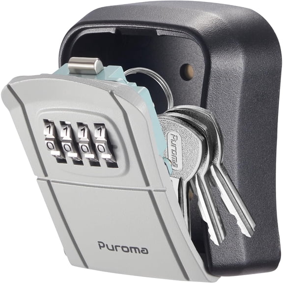 Key lock box combination lock box wall-mounted key storage box, suitable for house keys, resettable code security safe box, suitable for home, office, garage, apartment spare key storage (1 pack, gra