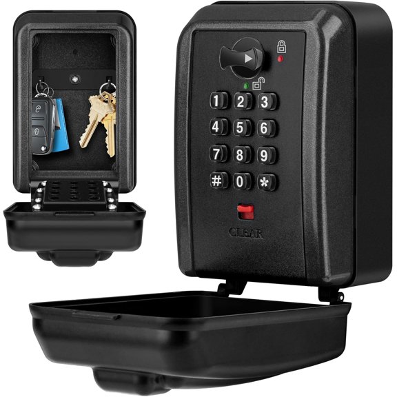 Key lockbox with code, 12-digit digital combination lockbox, resettable code, waterproof and large capacity safe outdoor lockbox, suitable for home, warehouse, apartment, office, garage