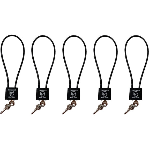 Key-locked gun lock, hunting sports - same key 15-inch cable gun safety lock approved for pistols, pistols, rifles, and shotguns, home, storage gun locking and safety