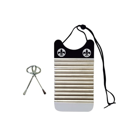 Key of Z Rubboards Mini Zydeco Stainless Steel Washboard Percussion Instrument 11.5x6 in