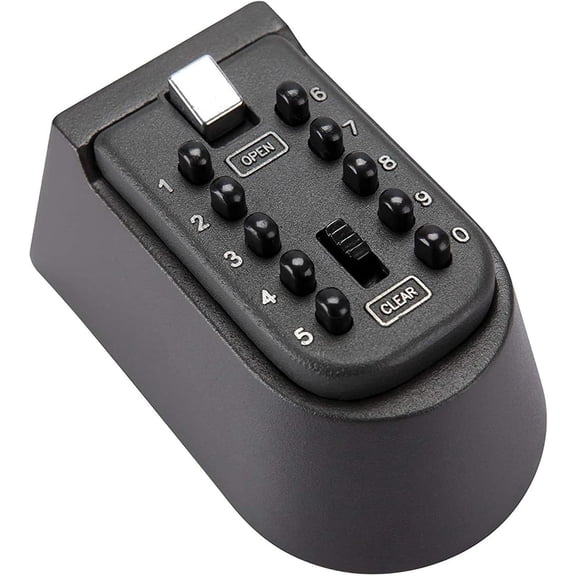 Key safe lock box push button 10-digit code wall-mounted combination lock box for hiding spare house keys, outdoor safe key storage box ideal for real estate agents landlords property management.
