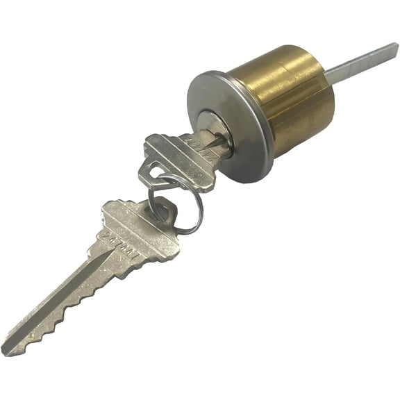 Key4less Rim Cylinder Keyway Satin Chrome | Exit Device Panic Bar Replacement  Detex Von Duprin Sargent  1 Pack