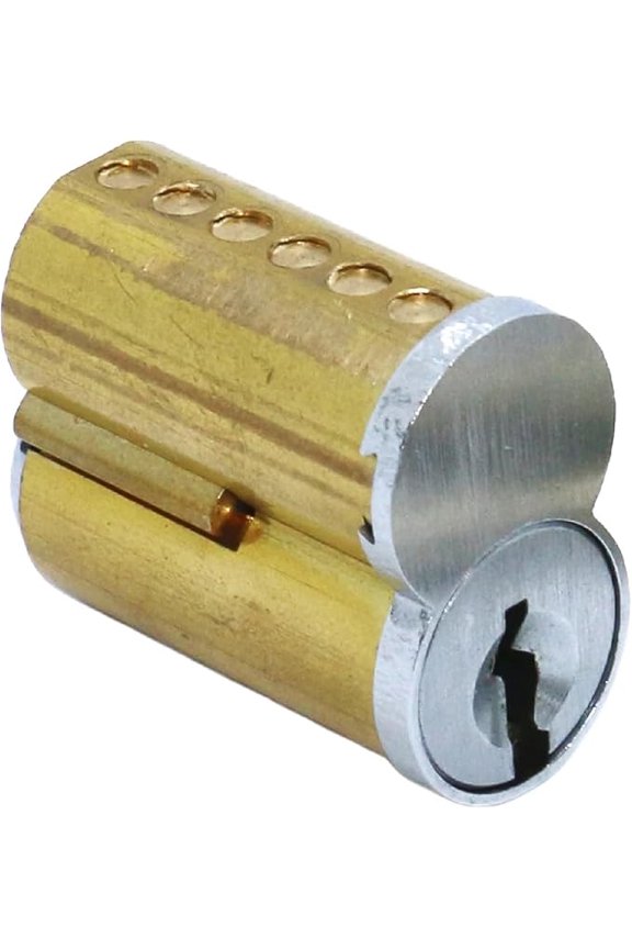 SFIC IC Core Cylinder 6 Pin A Keyway Solid Brass Best Falcon Arrow Stanley 1-Pack 3 Keys Included Satin Chrome 26D Core Only