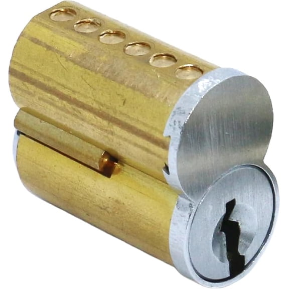 Key4less SFIC IC Core Cylinder 6 Pin A Keyway Solid Brass Best Falcon Arrow Stanley 1-Pack 3 Keys Included Satin Chrome 26D Core Only