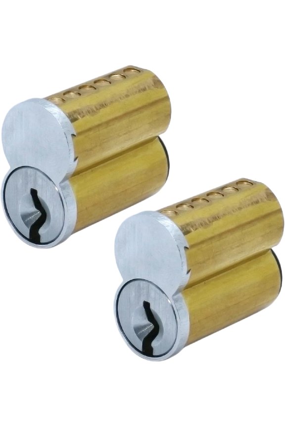 SFIC IC Core Cylinder 6 Pin A Keyway Solid Brass Best Falcon Arrow Stanley 2-Pack 6 Keys Included Satin Chrome 26D Core Only