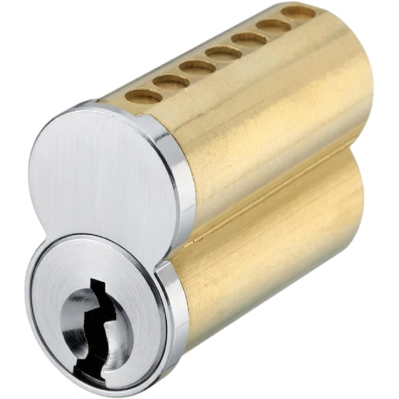 Key4less SFIC IC Core Cylinder 7 Pin A Keyway Solid Brass Best Falcon Arrow Stanley 1-Pack 3 Keys Included Satin Chrome 26D Core Only