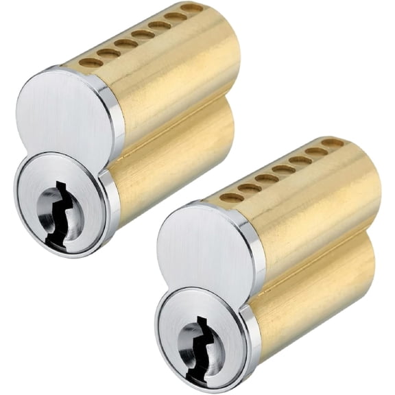 Key4less SFIC IC Core Cylinder 7 Pin A Keyway Solid Brass Best Falcon Arrow Stanley 2-Pack 6 Keys Included Satin Chrome 26D Core Only