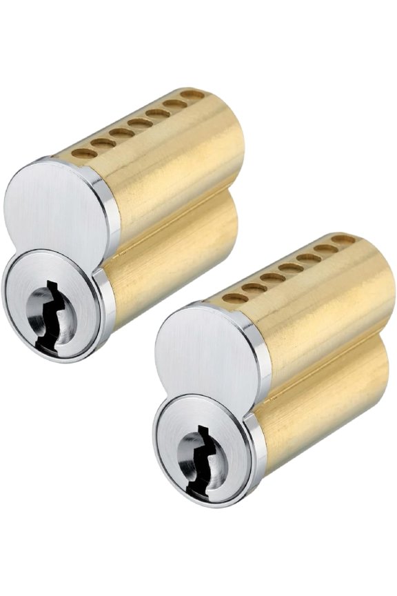 SFIC IC Core Cylinder 7 Pin A Keyway Solid Brass Best Falcon Arrow Stanley 2-Pack 6 Keys Included Satin Chrome 26D Core Only