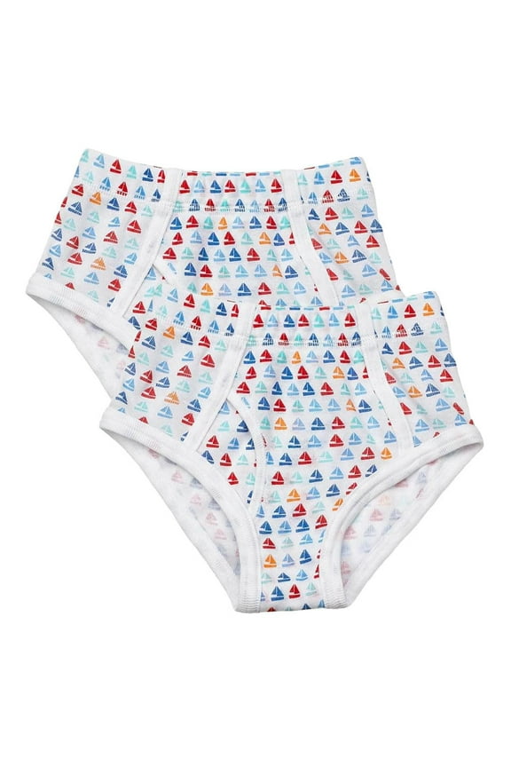 KeyChain Boys' 2-Pack 100% Cotton Fashion Briefs with Covered Waistband