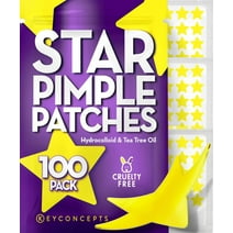 KeyConcepts Star Acne Pimple Patches for Face, Reduce Acne Spots, 100 Blemish Patches