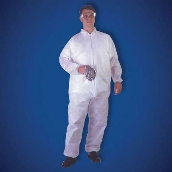KeyGuard Microporous Disposable Coveralls, Elastic Wrists & Ankles, White, 3XL, 25/case
