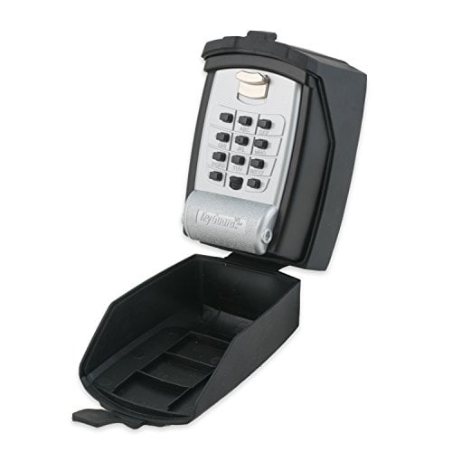 KeyGuard Pro SL-590-CVR Outdoor Lock Box with Protective Rubber Cover, Silver & Black