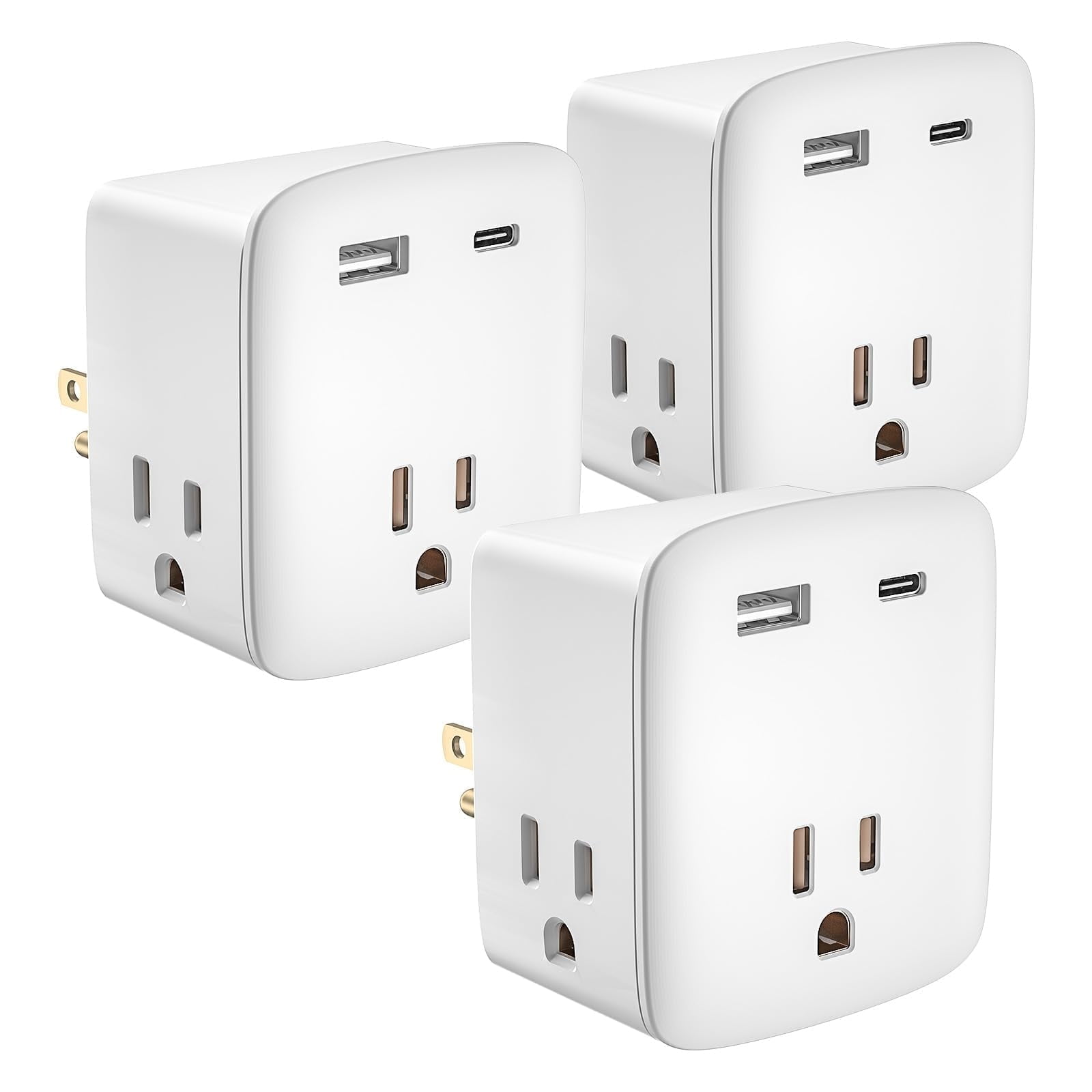 KeyPower Multi Plug Wall Outlet Extender Splitter, Non Surge Protector ...