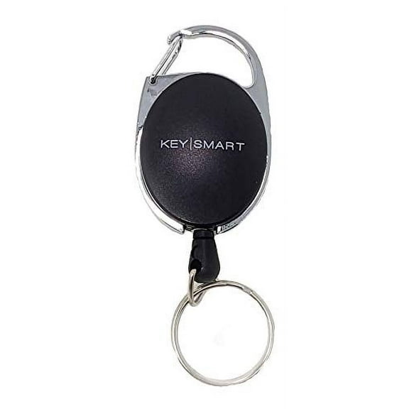 KeySmart Retractable Carabiner - Belt Clip Key Ring and Snap Badge Reel (1-Pack) - Multipurpose and Durable Badge Holder/Carabiner