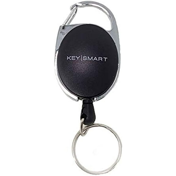 KeySmart Retractable Carabiner - Belt Clip Key Ring and Snap Badge Reel (1-Pack) - Multipurpose and Durable Badge Holder/Carabiner