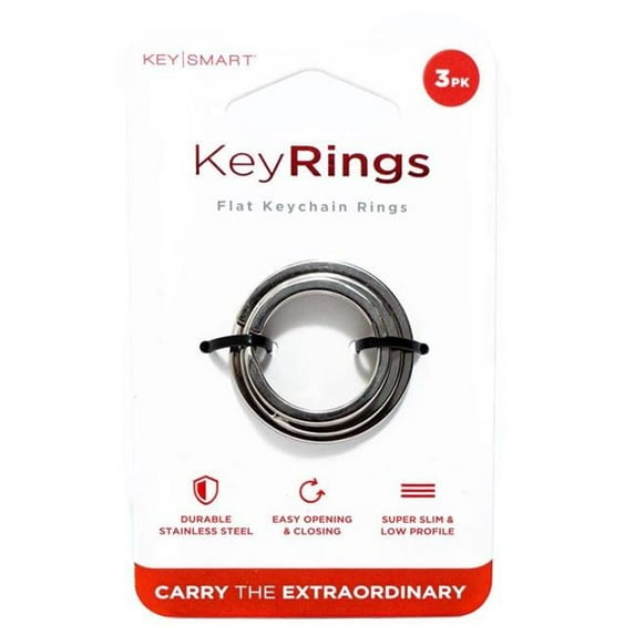 Key Smart 5039908 Stainless Steel Key Ring, Silver