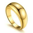 thumbnail image 1 of KeyStyle Chunky Dome Rings for Women 14K Gold Plated Signet Ring for Men Stacking Croissant Statement Ring Jewelry Gift for Women, Size 7-12, 1 of 10
