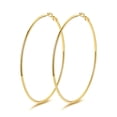 thumbnail image 1 of KeyStyle 14k Gold Plated Hoop Earrings for Women Lightweight Large Hoops Earring 80mm Christmas Birthday Gift, 1 of 11