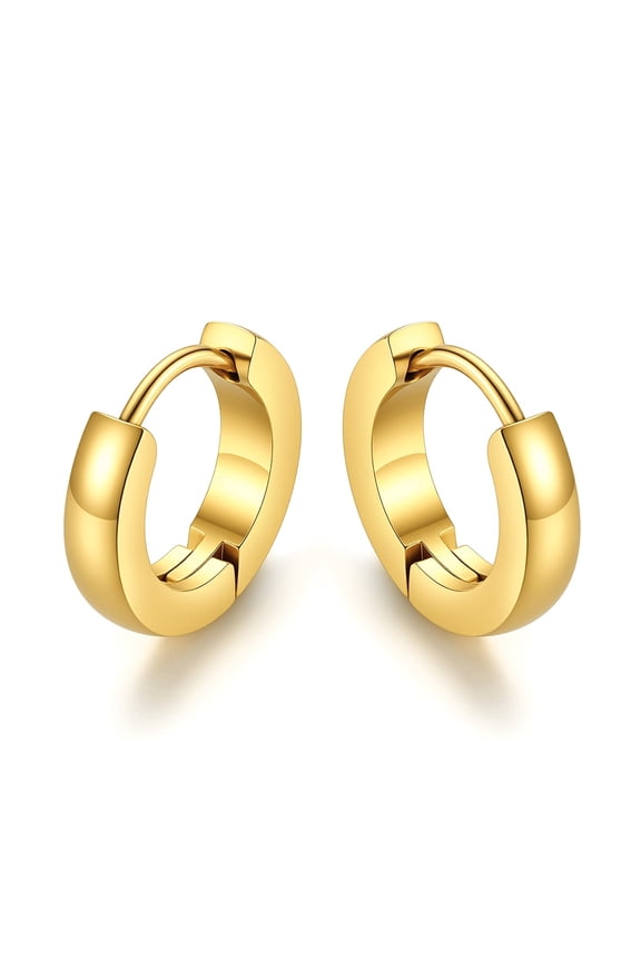 9mm Hoop Earrings for Women, 14K Gold Plated Men Small Hoop Earrings Lightweight Huggie Earrings Jewelry Christmas Valentine Gift for Wife