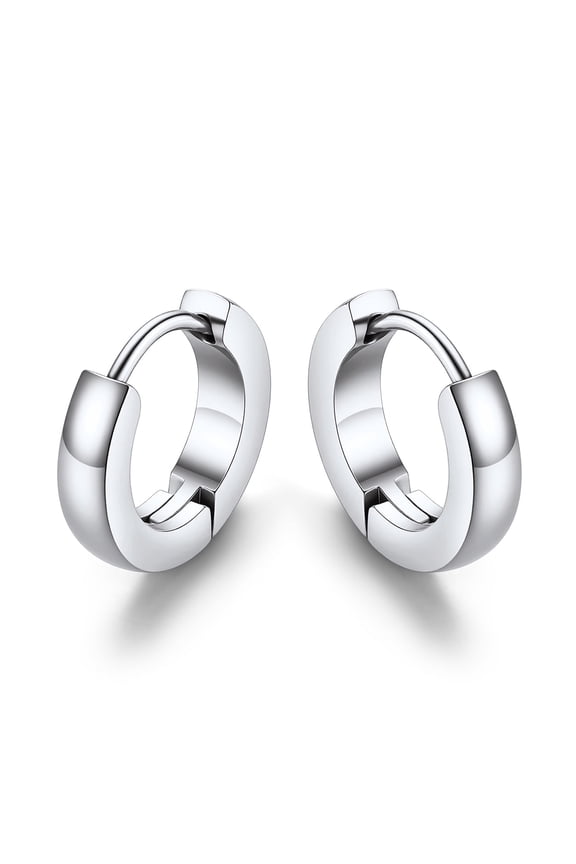 9mm Hoop Earrings for Women, Men Silver Small Hoop Earrings Hypoallergenic Lightweight Huggie Earrings Jewelry Christmas Mother's Day Gift for Mom