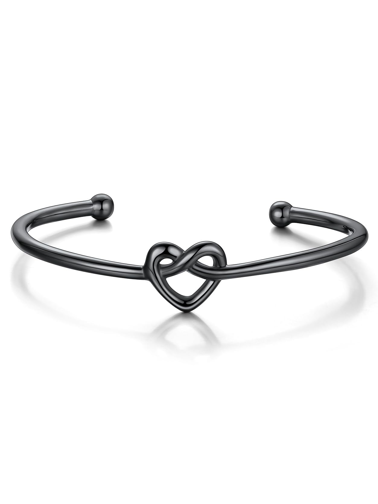 Bangle Bracelet for Women, Heart Love Shape Knot Open Adjustable Bracelet Mother Day Jewelry Gift for Mom