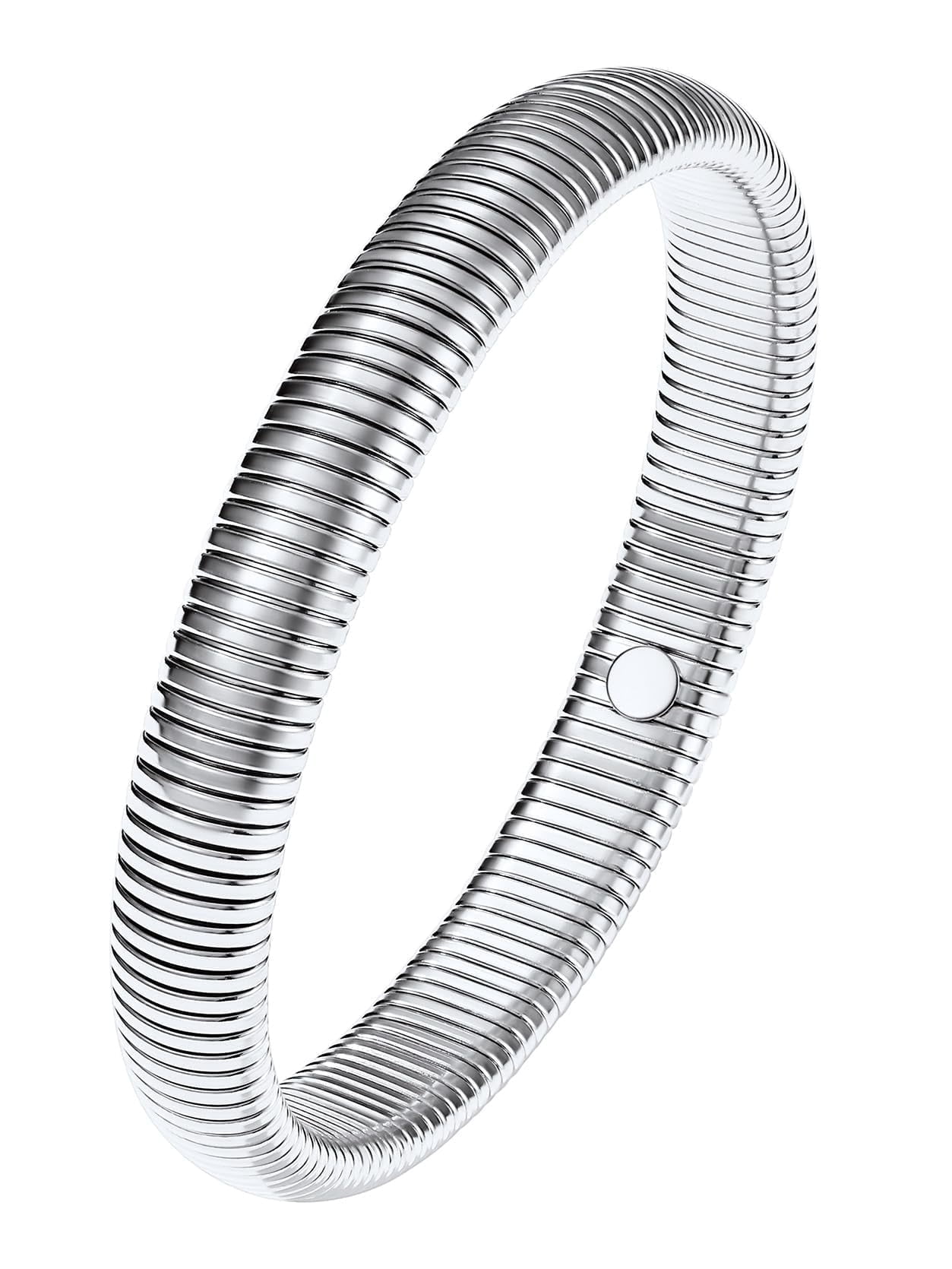 Keystle KeyStyle Silver Bangle Bracelets for Women, Adjustable Twist Stretch ...