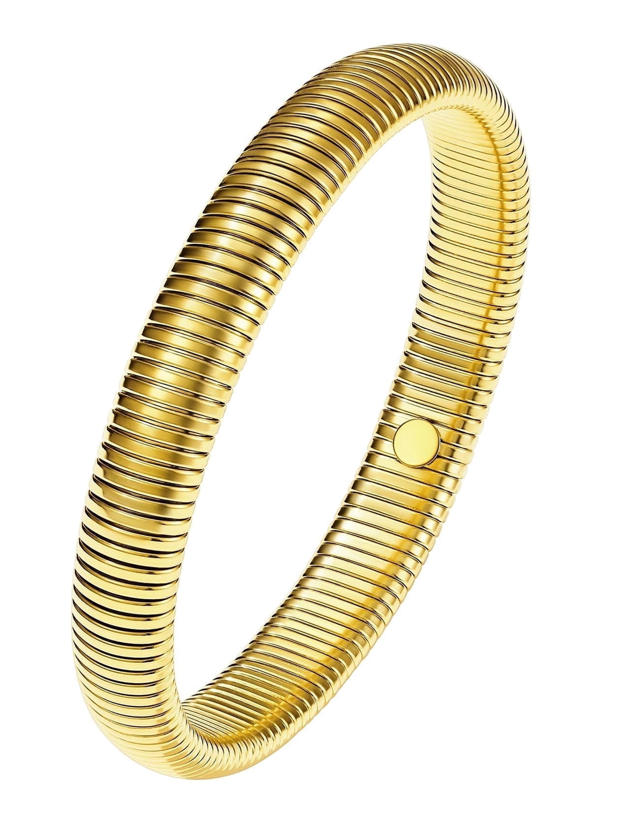 KeyStyle 18K Gold Plated Bangle Bracelets for Women, Adjustable Stretch ...