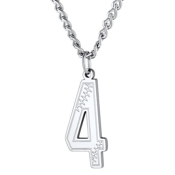KeyStyle Baseball Number Necklace for Men Number Pendant Necklace Stainless Steel Sports Athlete Baseball Necklaces Mens Jewelry Valentines Gift for Husband