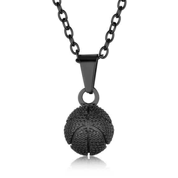 KeyStyle Basketball Pendant Necklaces for Men Stainless Steel Chain Necklaces for Athlete Sports Lover Jewelry Father's Day Necklace Gift for Father Dad