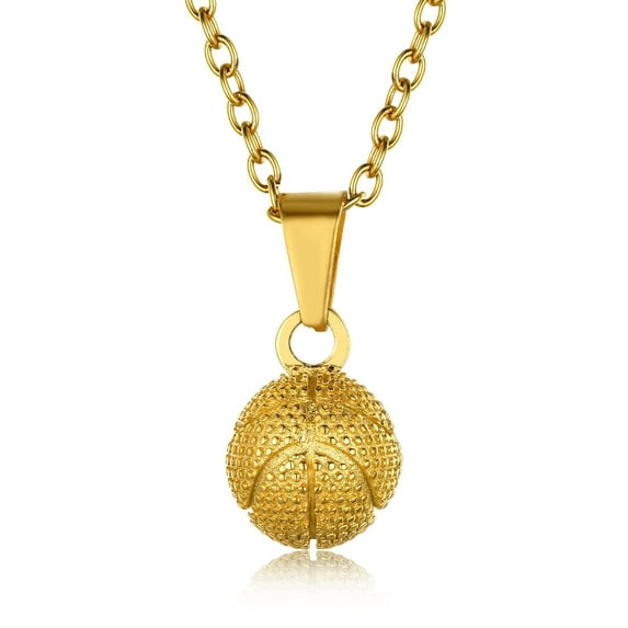 KeyStyle Basketball Pendant Necklaces for Men Stainless Steel Chain Necklaces for Athlete Sports Lover Jewelry Father's Day Necklace Gift for Father Dad